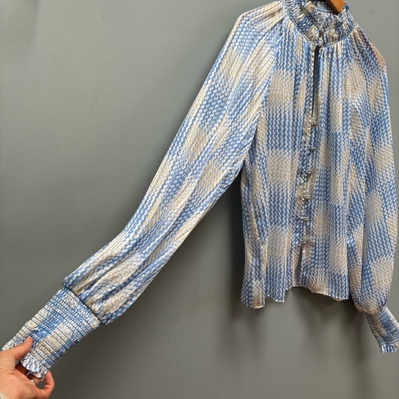 Ramy Brook Mock Neck Balloon Sleeve Blouse - Picture 8 of 9